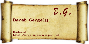 Darab Gergely névjegykártya